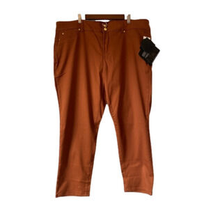 IMAN Women's 24WP Rust Colored Stretch Soft Sexy Skinny Fit Tapered leg Pants